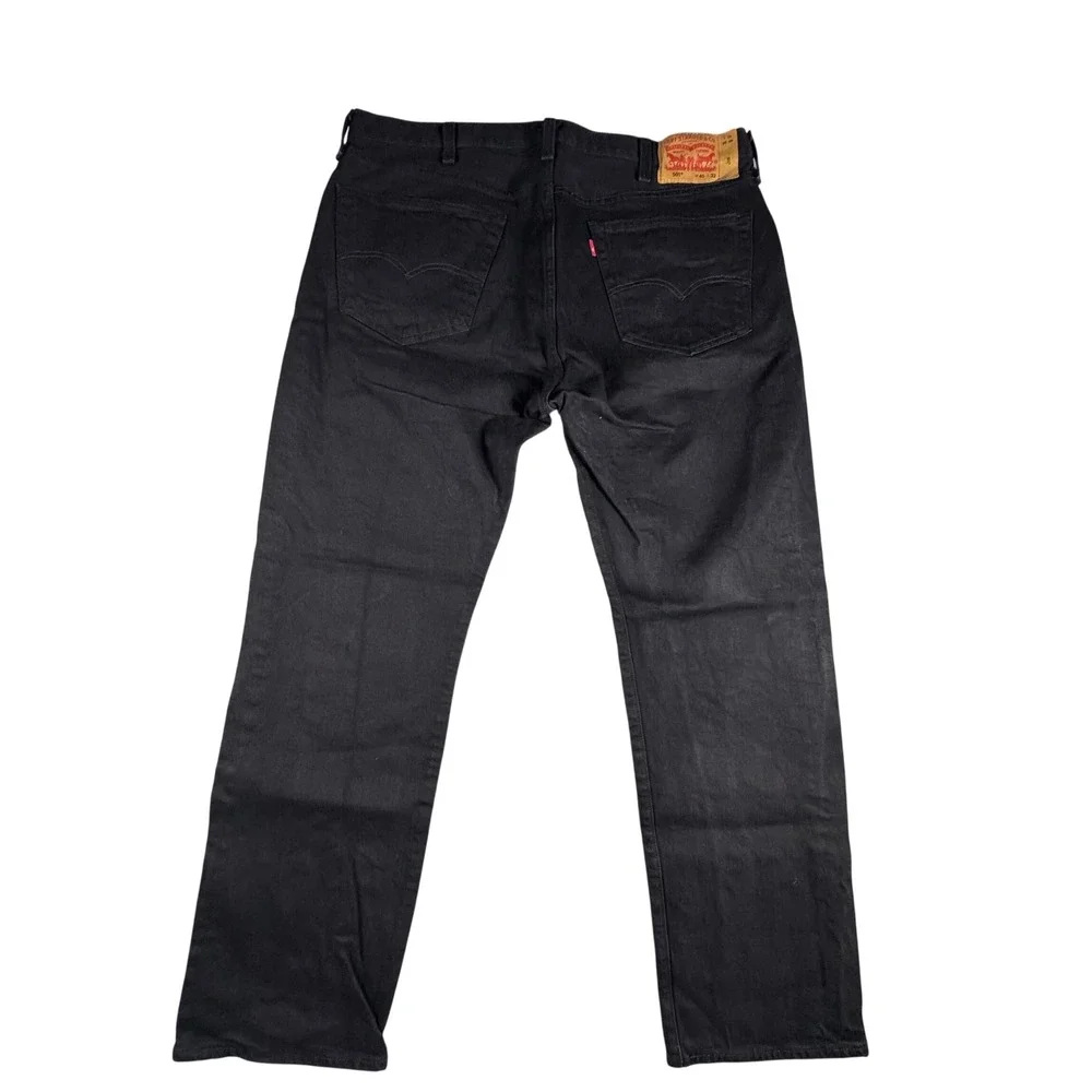 Levi's 501 Original Fit Jeans Mens 40x32 Black Button Fly Straight Leg Denim